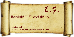 Boskó Flavián névjegykártya